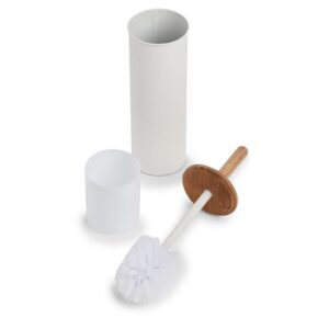 WC-Bürste, Metall/Bambus/Kunststoff, weiß