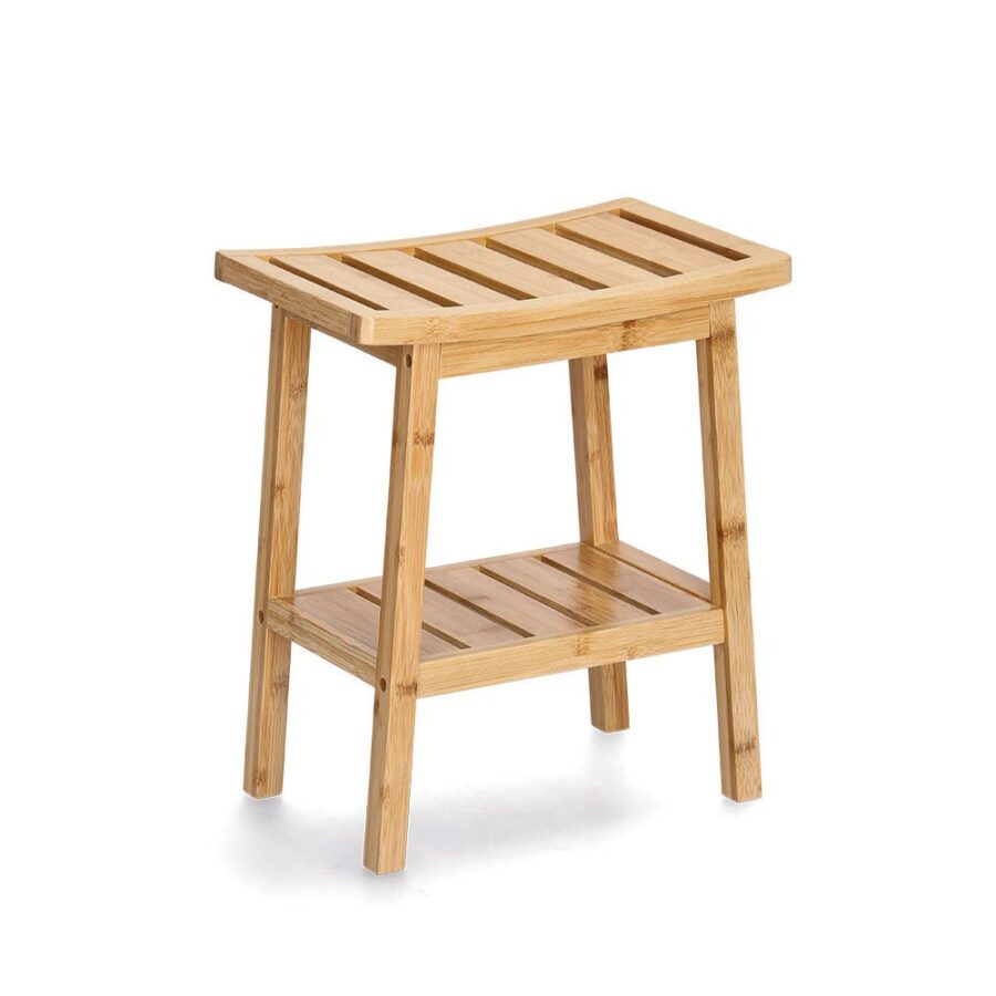 Hocker mit Ablage, Bambus