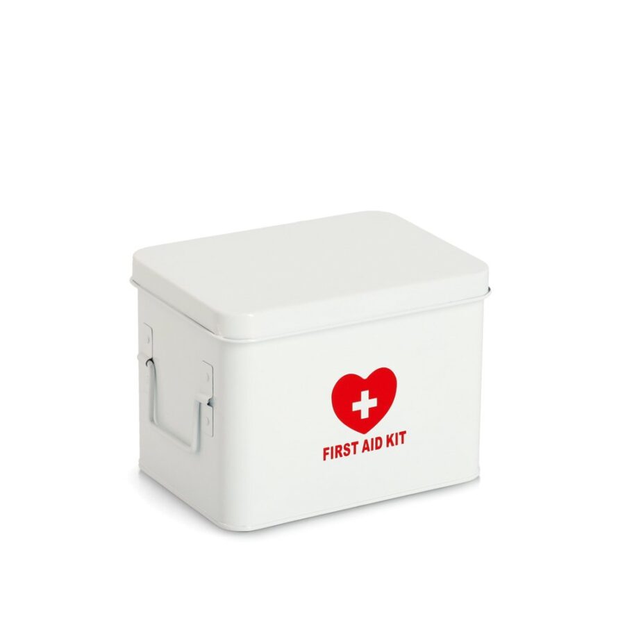 Medizinbox, Metall, weiß