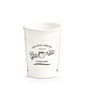 Vorratsdose "Knoblauch", Metall, weiß