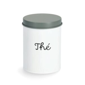 Vorratsdose "Thé", 1300 ml, Metall, weiß/