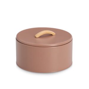 Vorratsdose, 2400 ml, Metall/Gummibaum, mocca