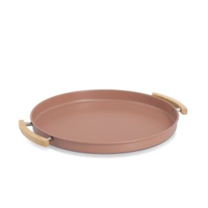 Serviertablett, Metall/Gummibaum, mocca