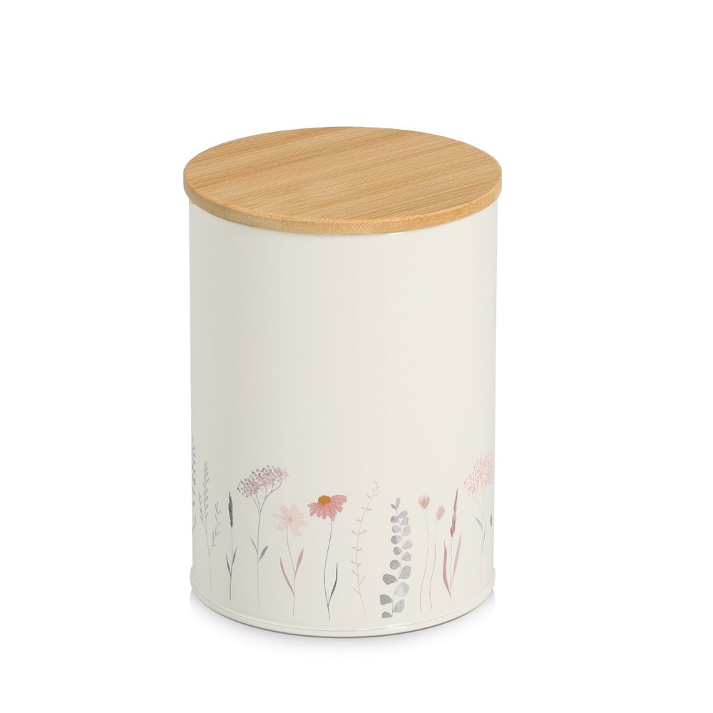 Vorratsdose m. Bambusdeckel "Flowers", 1400 ml