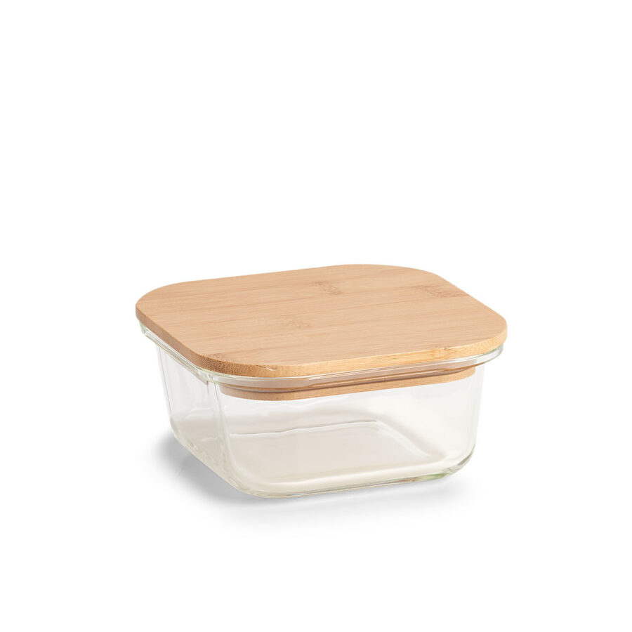 Vorratsbehälter m. Bambusdeckel, 390 ml, Glas