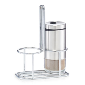 Salz-/Pfefferstreuer-Set, 3-tlg., Glas/Edelstahl/