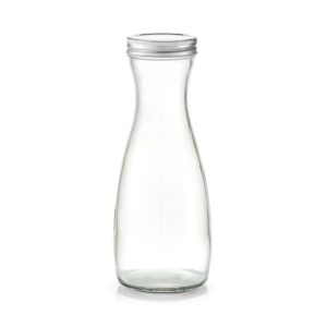 Glaskaraffe m. Metalldeckel, 950 ml