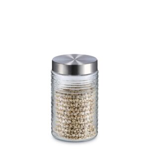 Vorratsglas 'gerillt' m. Edelstahldeckel, 1000 ml