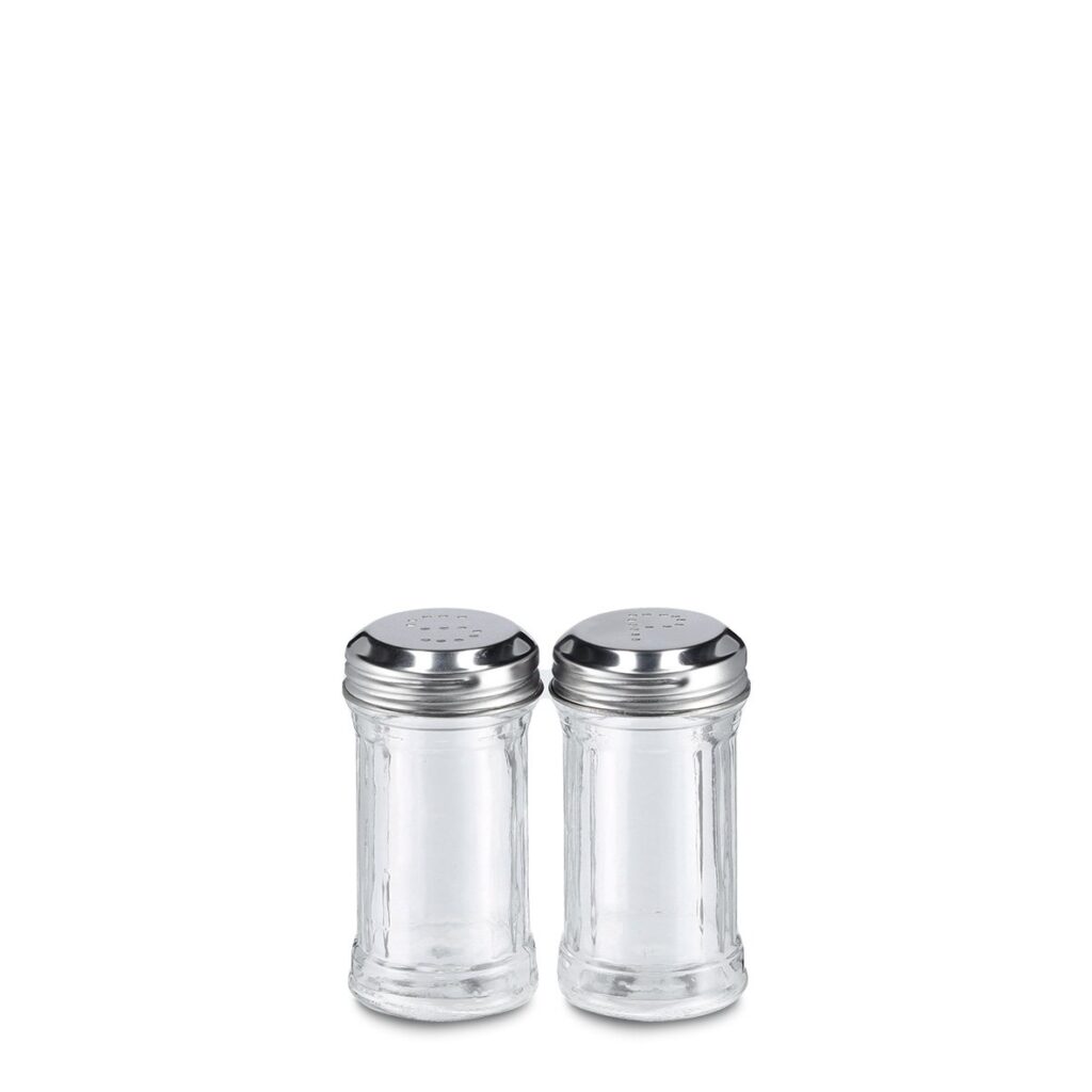 Salz-/ Pfefferstreuer-Set, 2-tlg., Glas/Edelstahl
