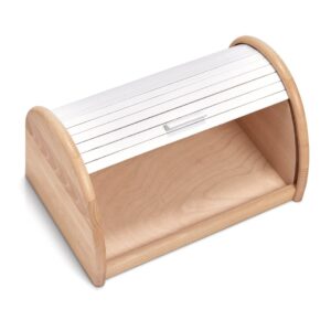 Rollbrotkasten, Buche, weiß