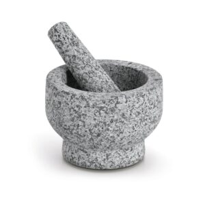 Mörser & Stößel-Set, Granit, grau