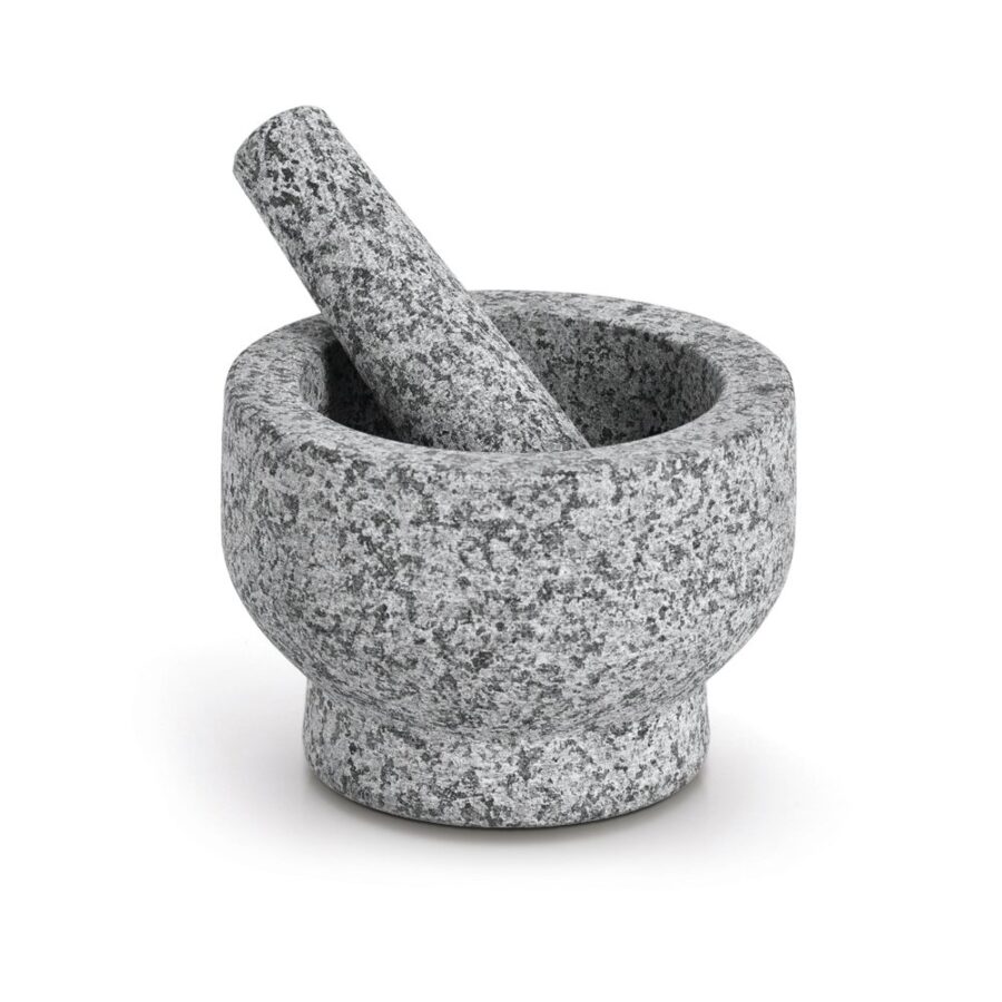 Mörser & Stößel-Set, Granit, grau