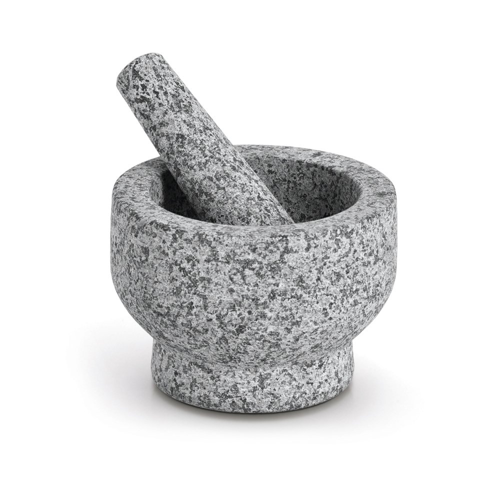 Mörser & Stößel-Set, Granit, grau