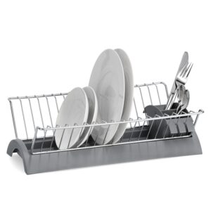 Geschirrabtropfständer, Metall/Kunststoff, grau