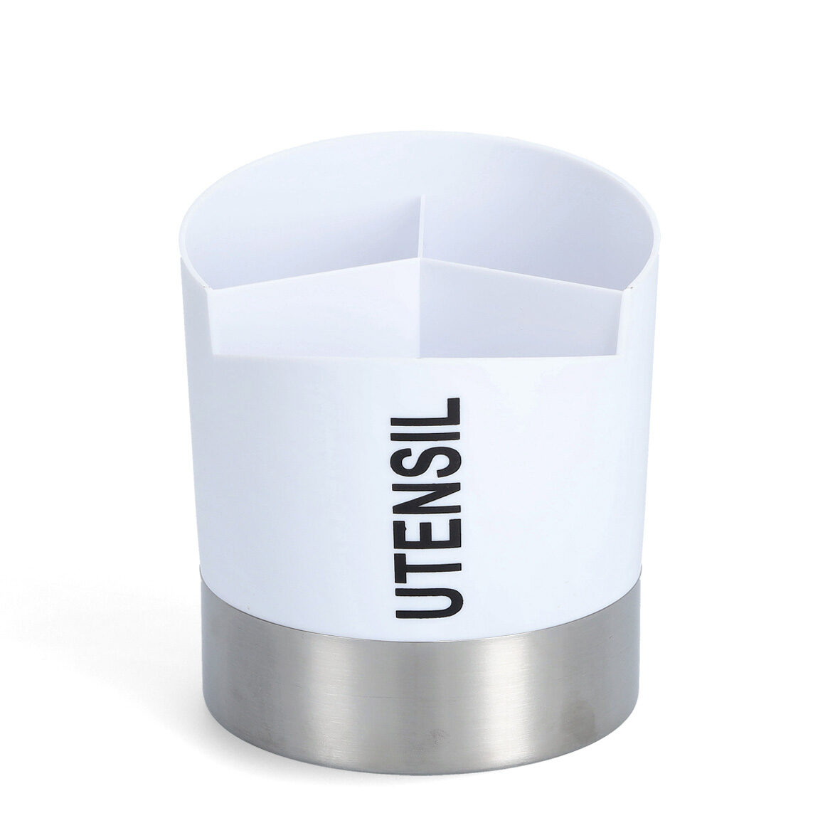 Utensilienhalter, Kunststoff/Edelstahl, weiß