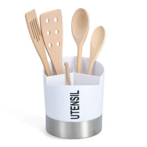 Utensilienhalter, Kunststoff/Edelstahl, weiß