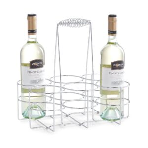 Flaschenhalter für 6 Fl., Metall verchromt