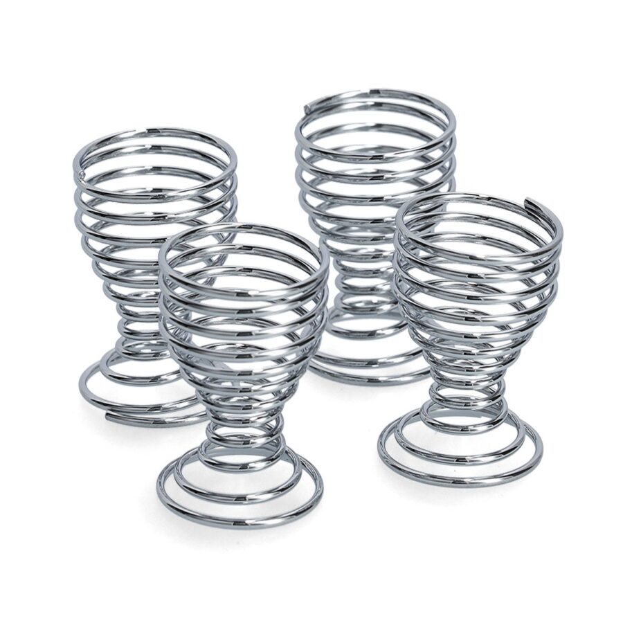 Eierbecher-Set, 4-tlg., Metall verchromt