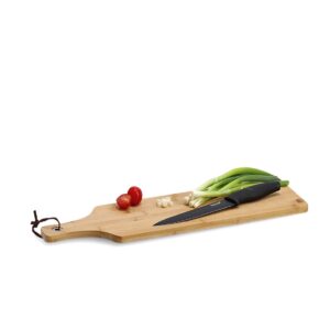 Schneide-/Servierbrett m. Griff, Bambus