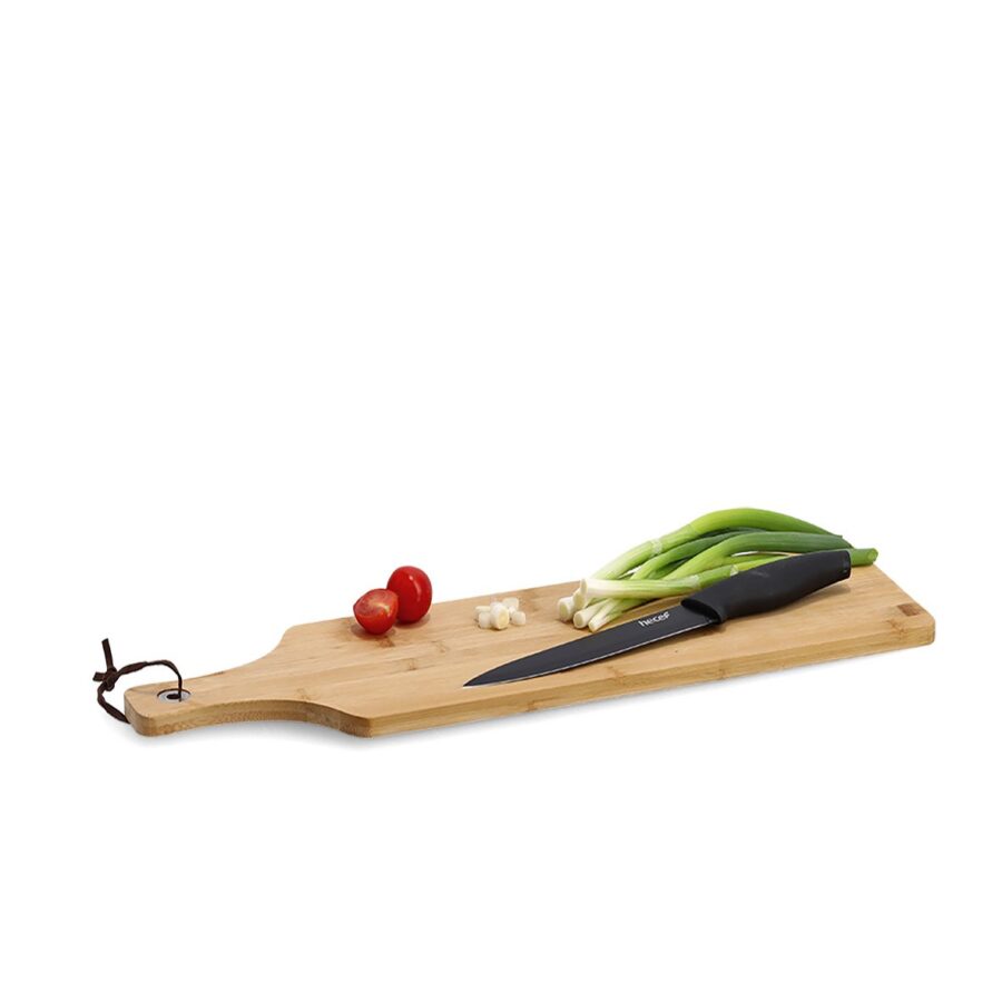 Schneide-/Servierbrett m. Griff, Bambus