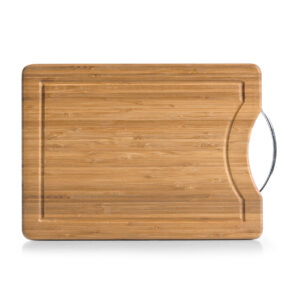 Schneidebrett m. Metallgriff, Bambus