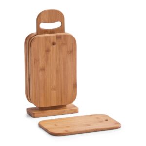 Brettchenständer-Set, 7-tlg., Bambus