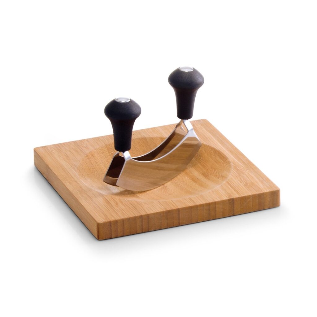 Kräuterbrett mit Wiegemesser, Bambus/Edelstahl