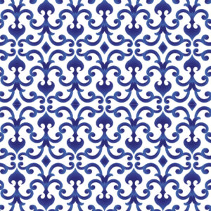 Serviertablett "Marokko", Bambus/MDF, blau/weiß