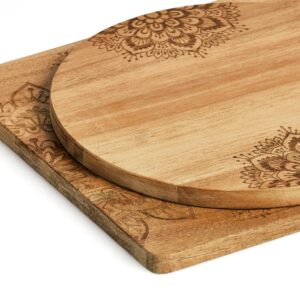 Schneide-/Servierbrett m. Print, Akazie