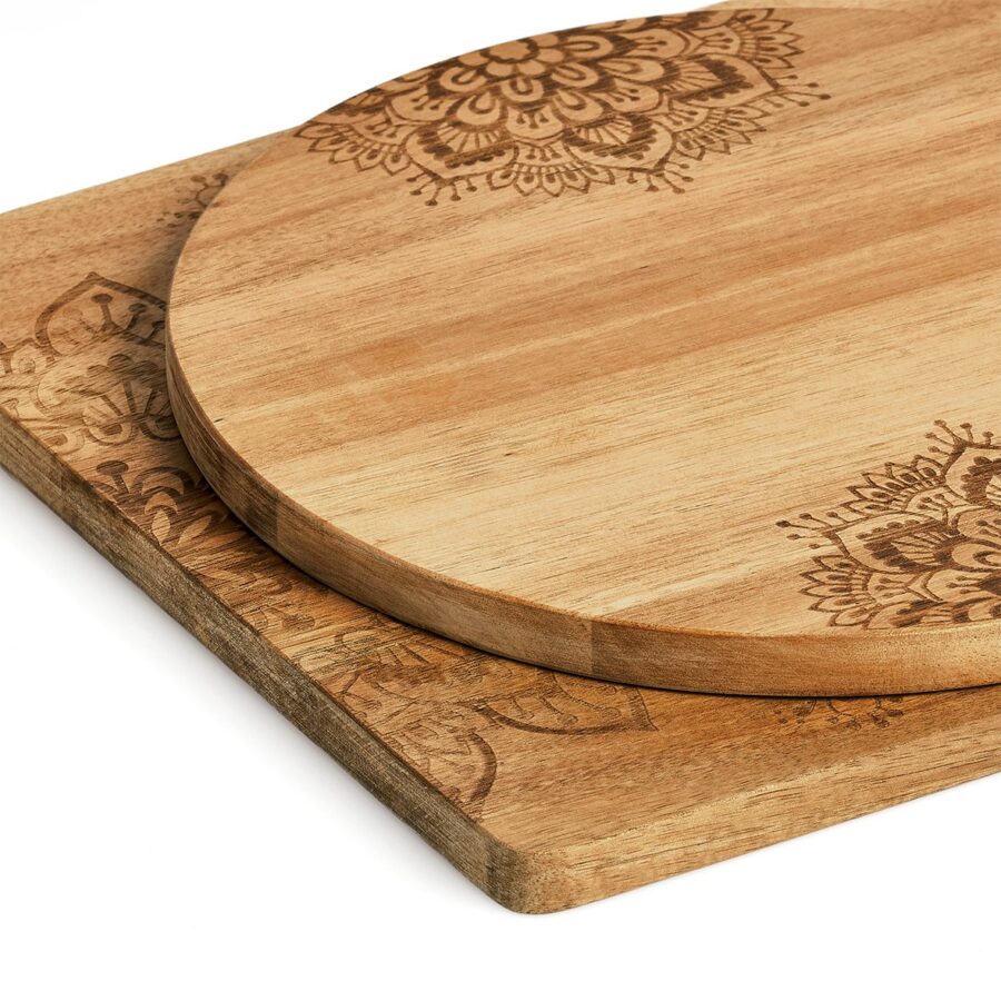 Schneide-/Servierbrett m. Print, Akazie