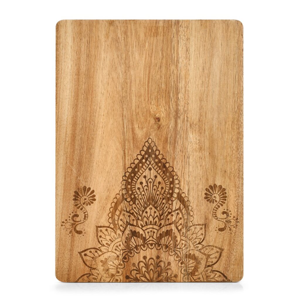 Schneide-/Servierbrett m. Print, Akazie