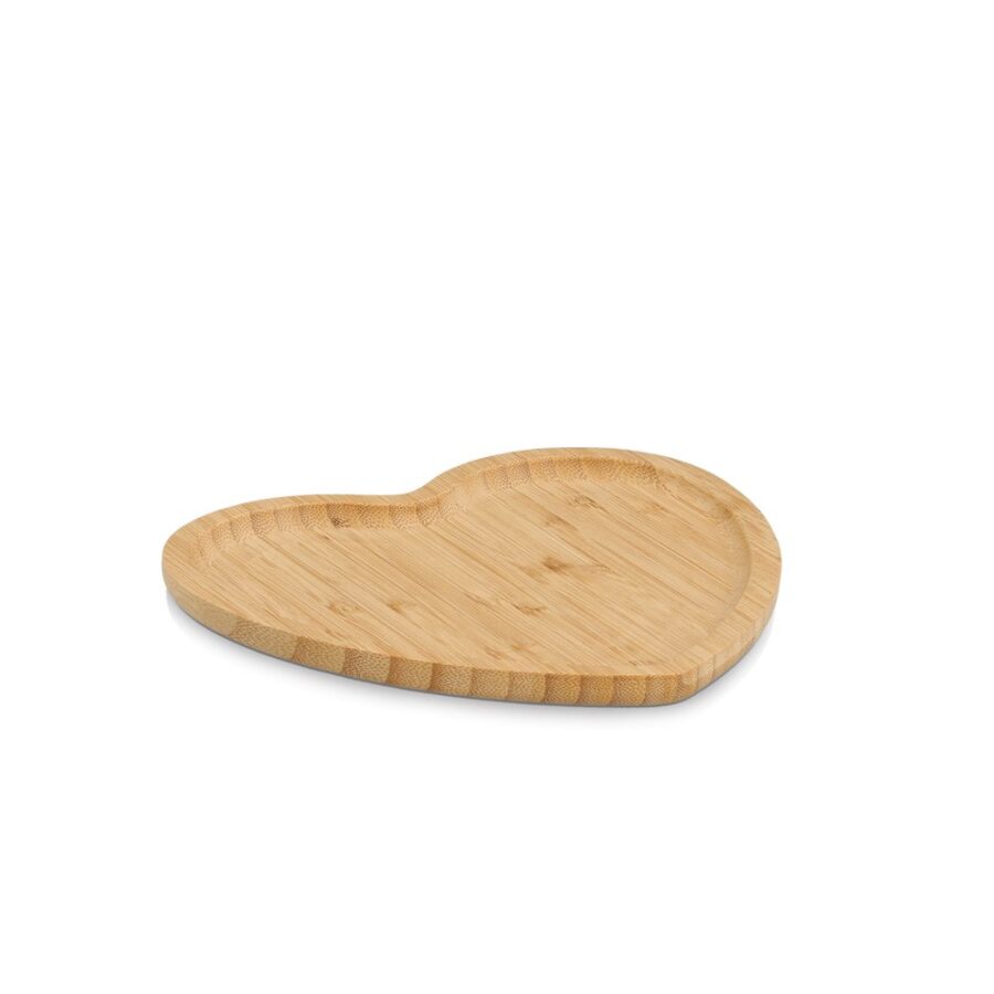 Serviertablett "Herz", Bambus