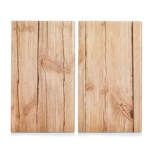 Herdabdeck-/Schneideplatten-Set "Wood", 2-tlg.,