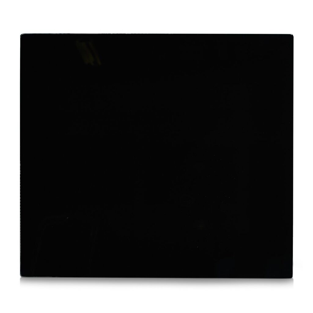 Herdblende-/Abdeckplatte, Glas, schwarz