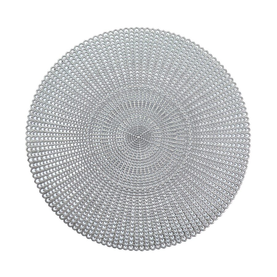 Platzset "Cut out" Kunststoff, rund, silber