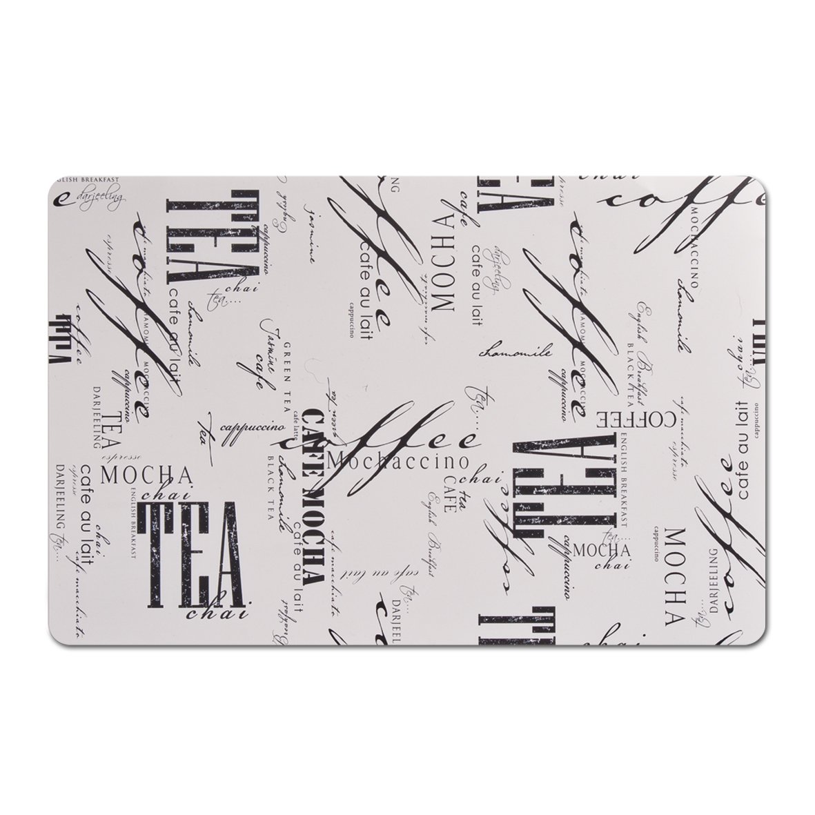 Platzset "Coffee & Tea", Kunststoff, weiß