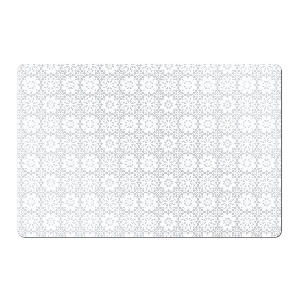 Platzset "Flowers", Kunststoff, weiß