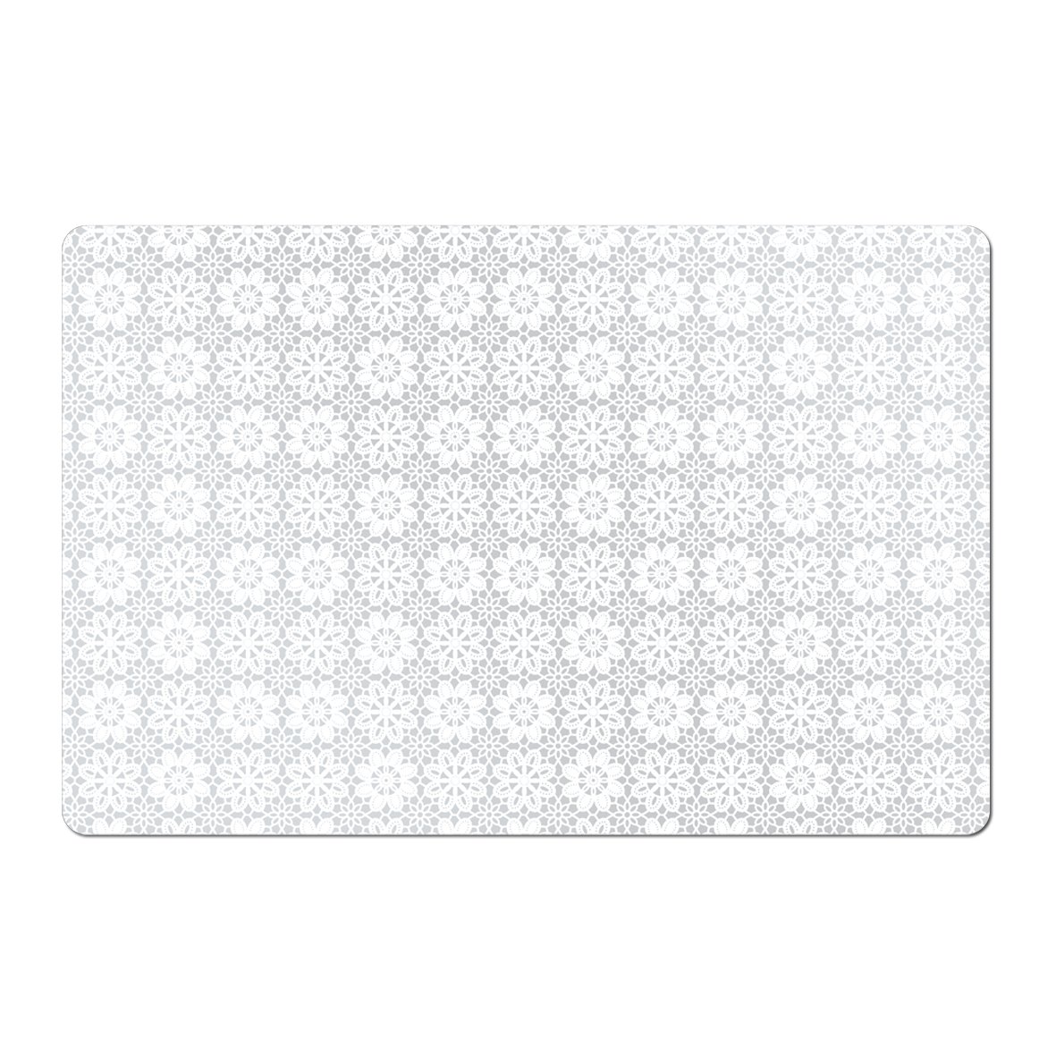 Platzset "Flowers", Kunststoff, weiß