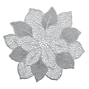 Platzset "Flower", Kunststoff, silber