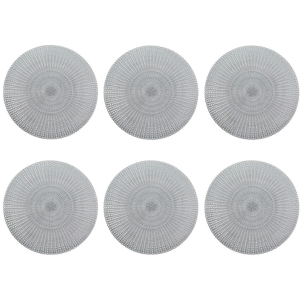 Platzset "Cut out", 6er Set, Kunststoff, silber