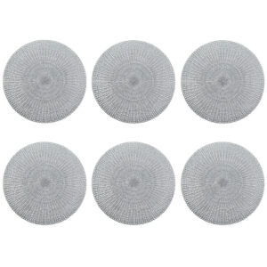 Platzset "Cut out", 6er Set, Kunststoff, silber