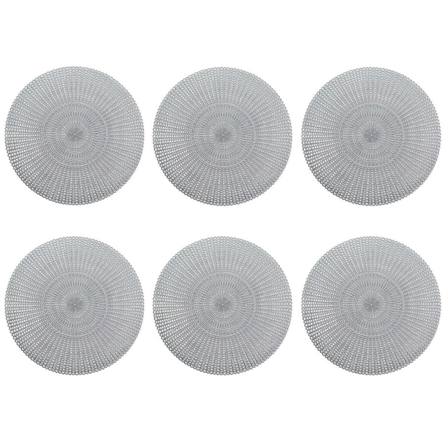 Platzset "Cut out", 6er Set, Kunststoff, silber