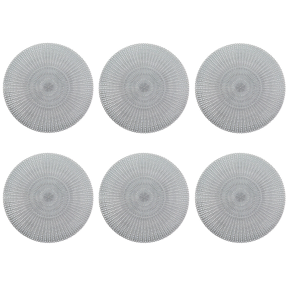 Platzset "Cut out", 6er Set, Kunststoff, silber