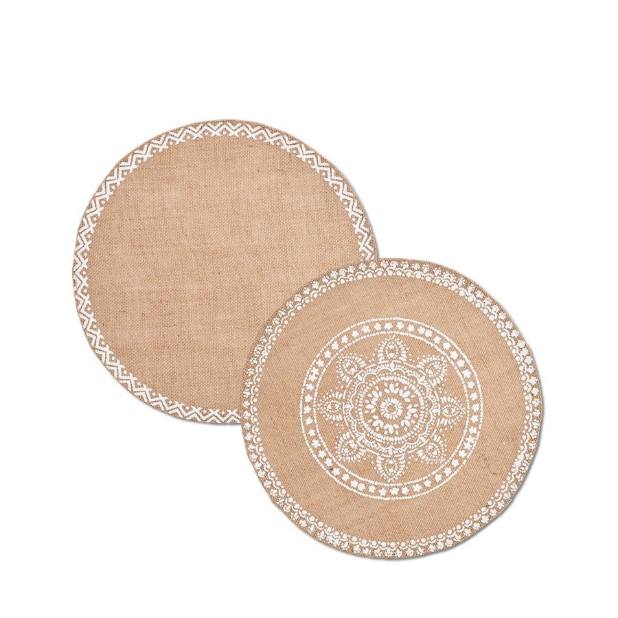 Platzset "Mandala", Jute, natur