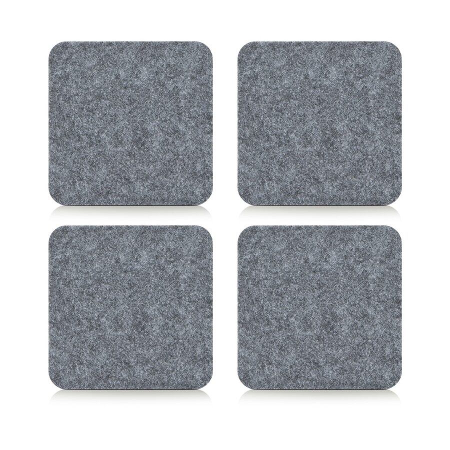 Glasuntersetzer-Set, 4-tlg., Filz, grau