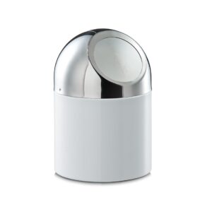 Tischabfalleimer, Metall/Edelstahl, weiß