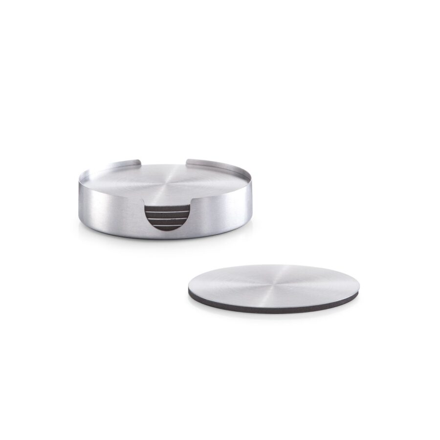 Glasuntersetzer-Set, 7-tlg., Edelstahl