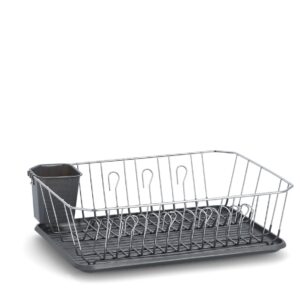 Geschirrabtropfständer, Metall/Kunststoff, grau