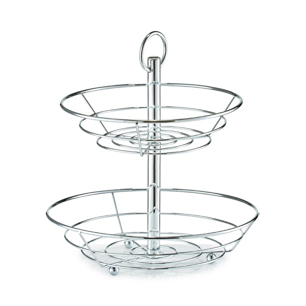 Obst-Etagere, 2-lagig, Metall verchromt