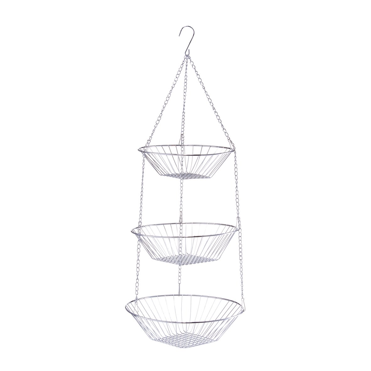 Hängekorb, 3-fach, Metall verchromt